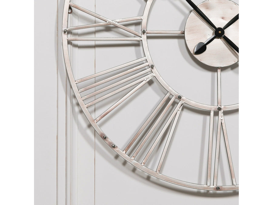 Vintage Silver 92cm Wall Clock