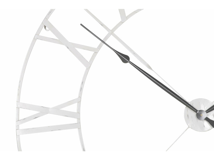 Distressed Off White Metal Twist Frame Wall Clock