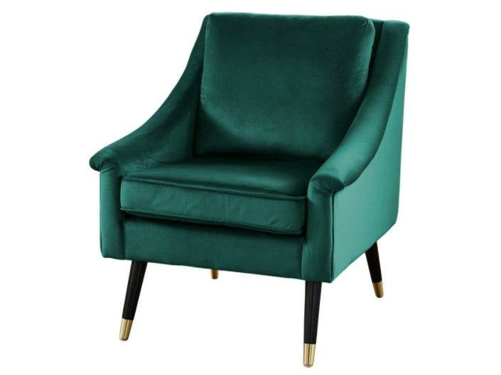 Green Velvet Covered Armchair by Native Home & Lifestyle - Marble Cove