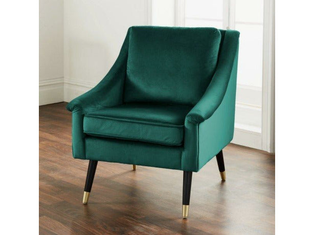 Green Velvet Covered Armchair by Native Home & Lifestyle - Marble Cove
