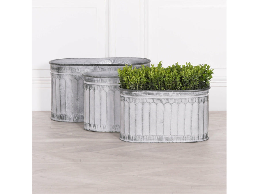 Arched Pattern Metal Planter - Small