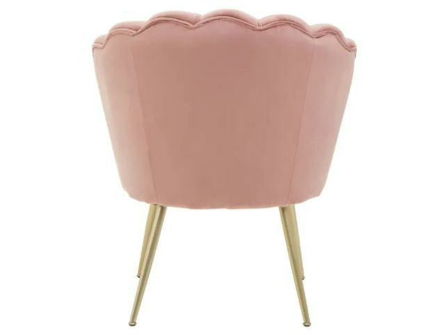 Ophelia Pink Velvet Scallop Chair