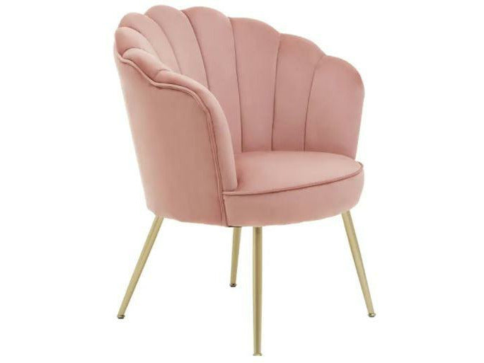 Ophelia Pink Velvet Scallop Chair