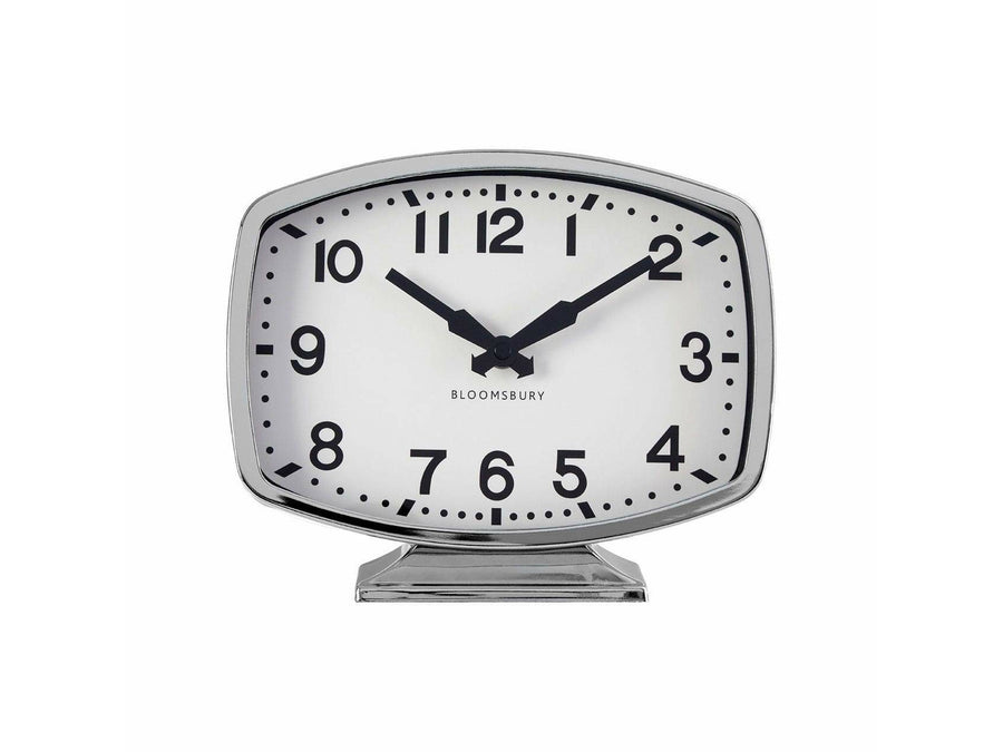 Bloomsbury Retro Silver Table Clock