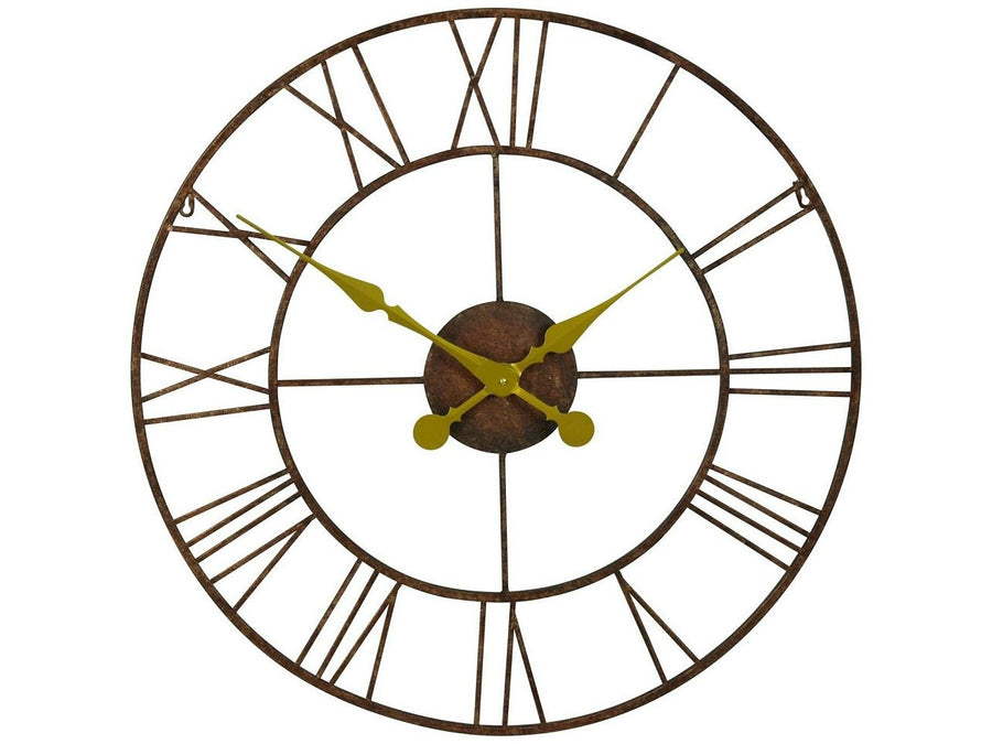 Rustic Metal 76cm Wall Clock With Gold Hands