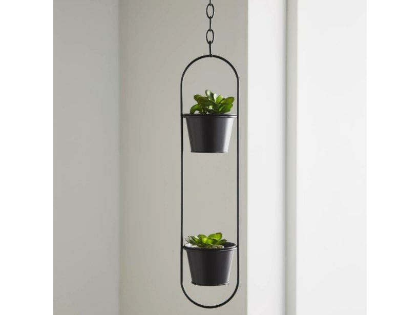 Small Duo Black Hanging Plant Holder by Native Home & Lifestyle - Marble Cove